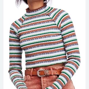 Free People Multicolor Striped Knit Top